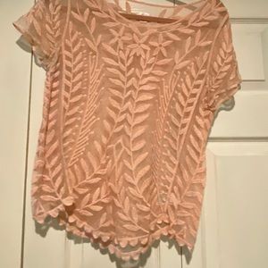 Sheer Xhilaration peach colored shirt. Size large.